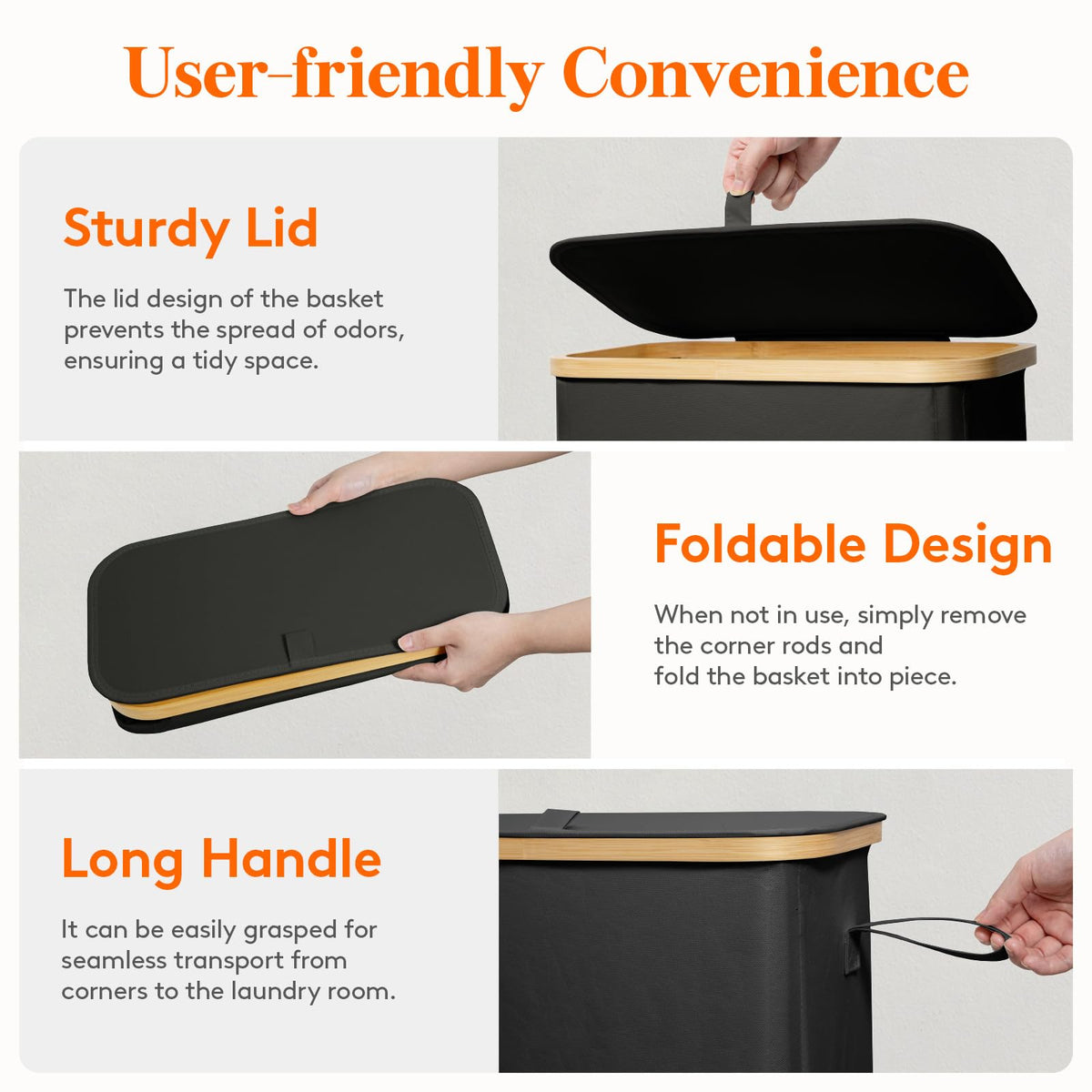 Foldable Lifewit laundry bin saving space in a small apartment