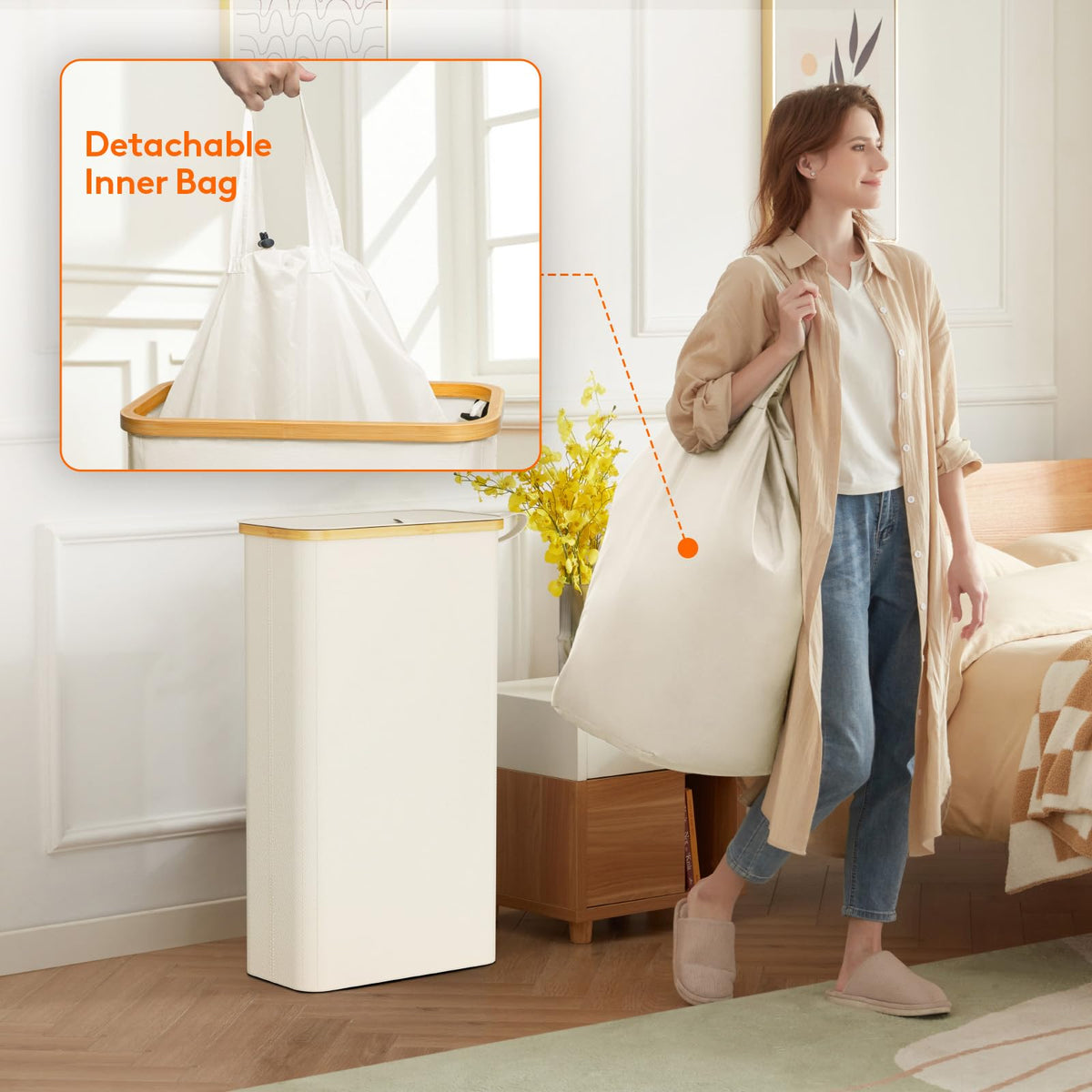 Lifewit foldable laundry hamper folds flat for compact storage