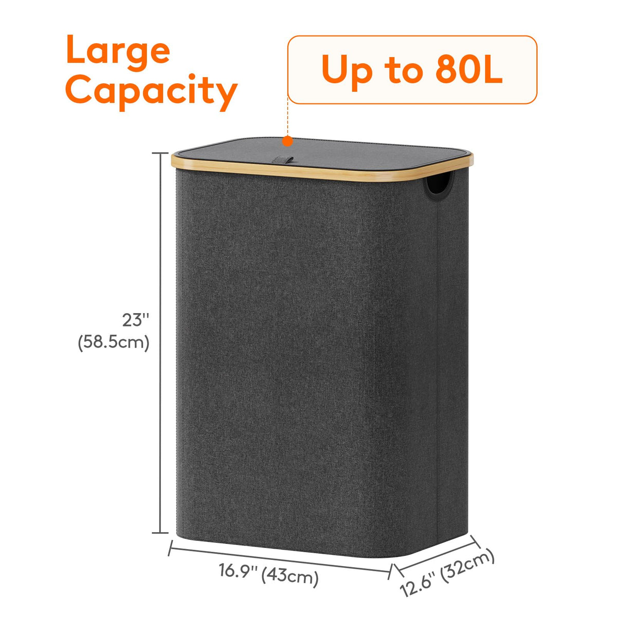 Lifewit foldable laundry hamper shown folded for compact storage.
