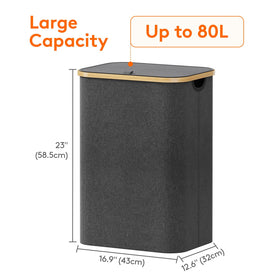 Lifewit foldable laundry hamper shown folded for compact storage.