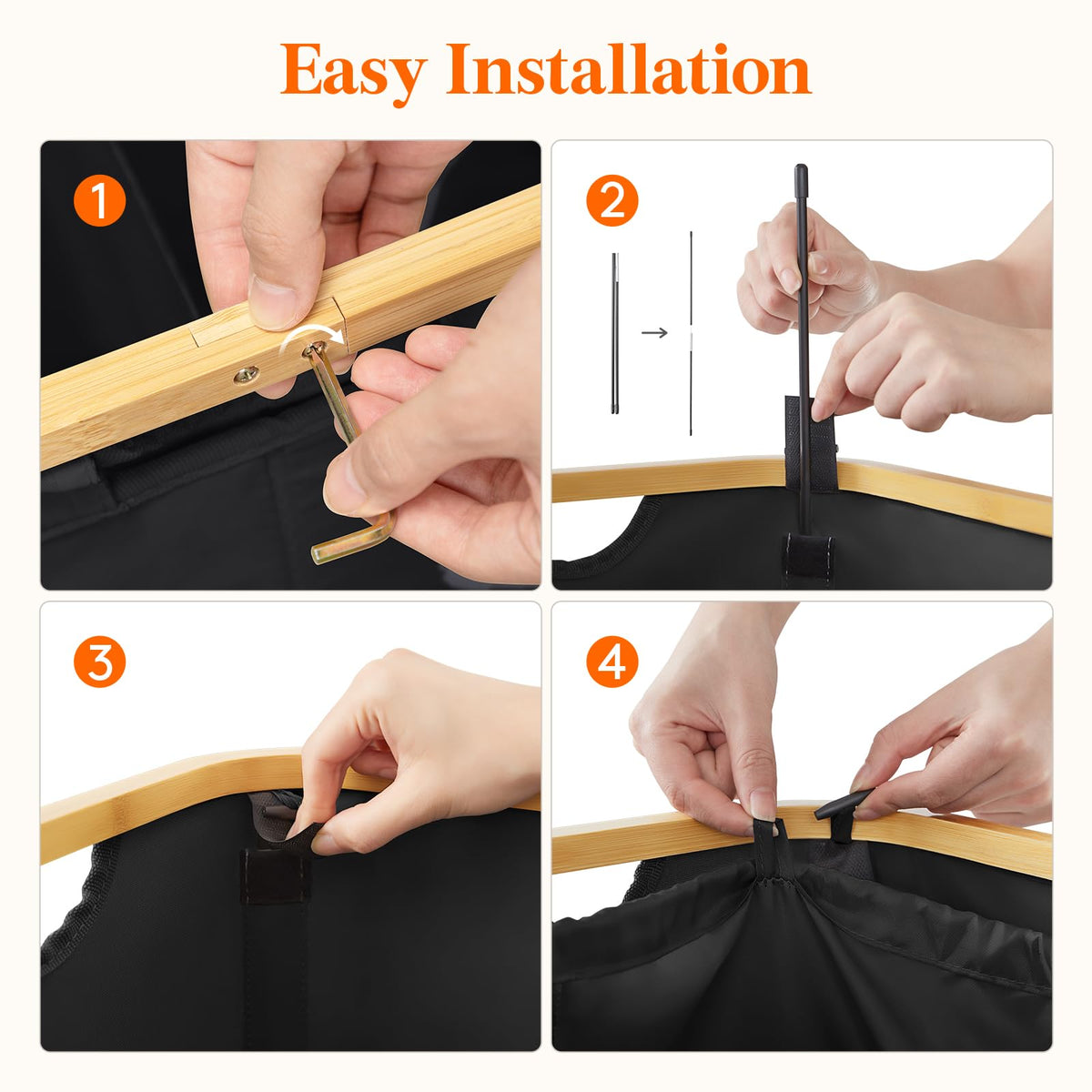 Foldable Lifewit laundry hamper for compact storage.