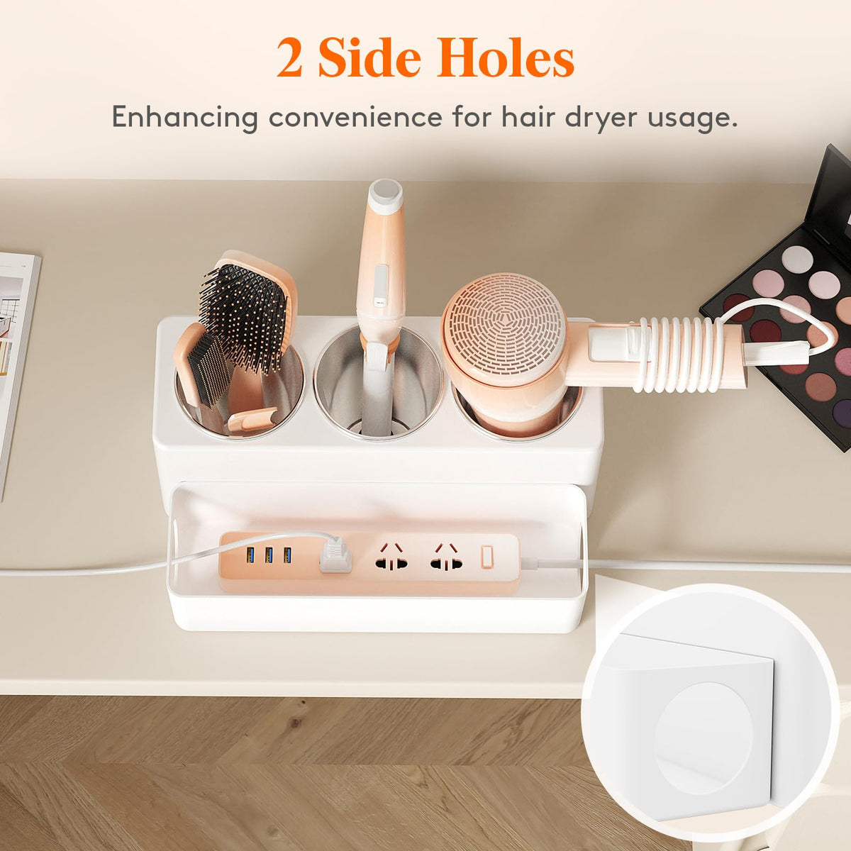 Lifewit ABS plastic construction resists rust for durable bathroom organization.