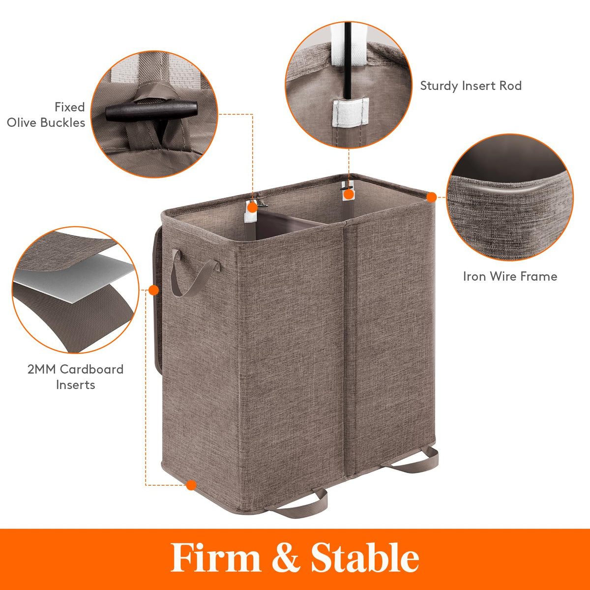 Lifewit double-compartment hamper separates darks and lights for easy sorting.