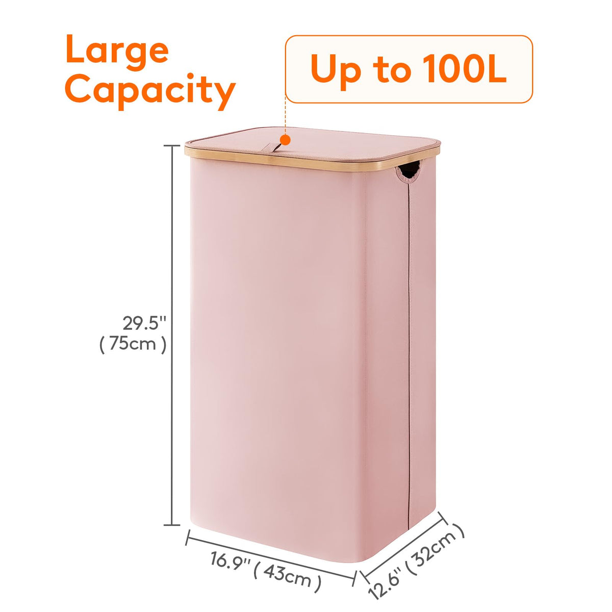 Lifewit large-capacity 100L basket offering ample laundry space