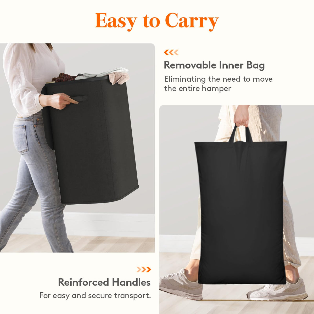 Lifewit large capacity fits 2–3 loads of clothing.