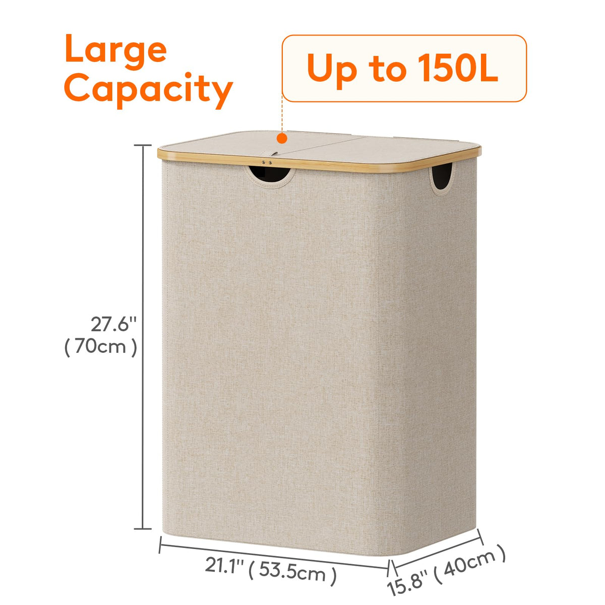 Lifewit large-capacity basket suitable for 3–4 loads