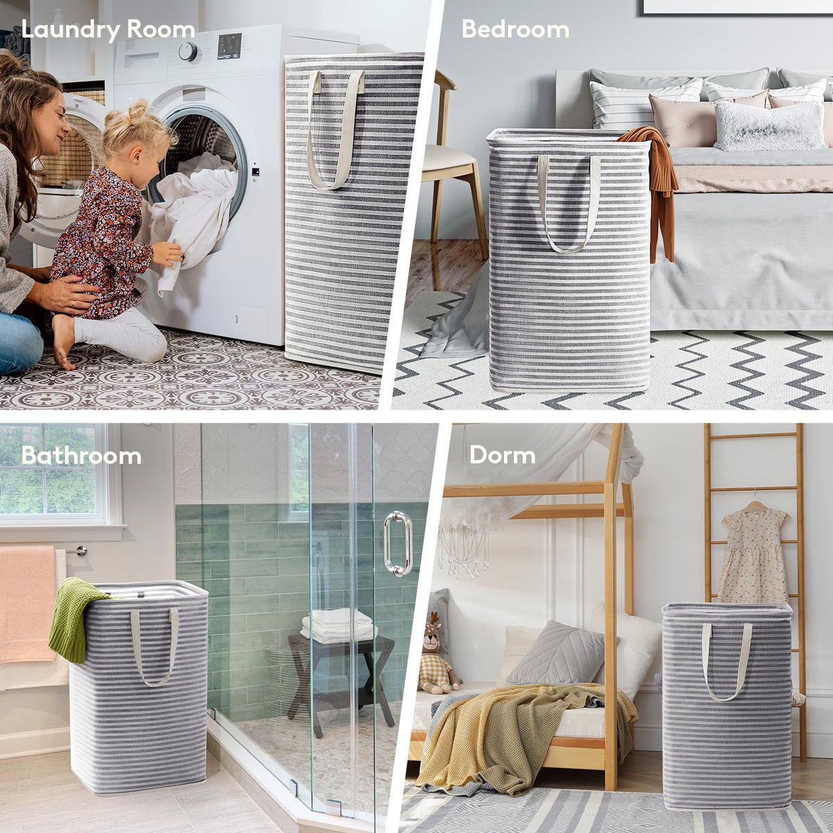 Lifewit laundry basket 80L dorm use scenario demonstrates portable laundry solution