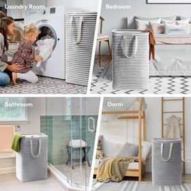 Lifewit laundry basket 80L dorm use scenario demonstrates portable laundry solution