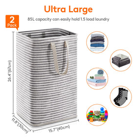 Lifewit laundry basket 80L folded storage illustrates compact, space-saving design