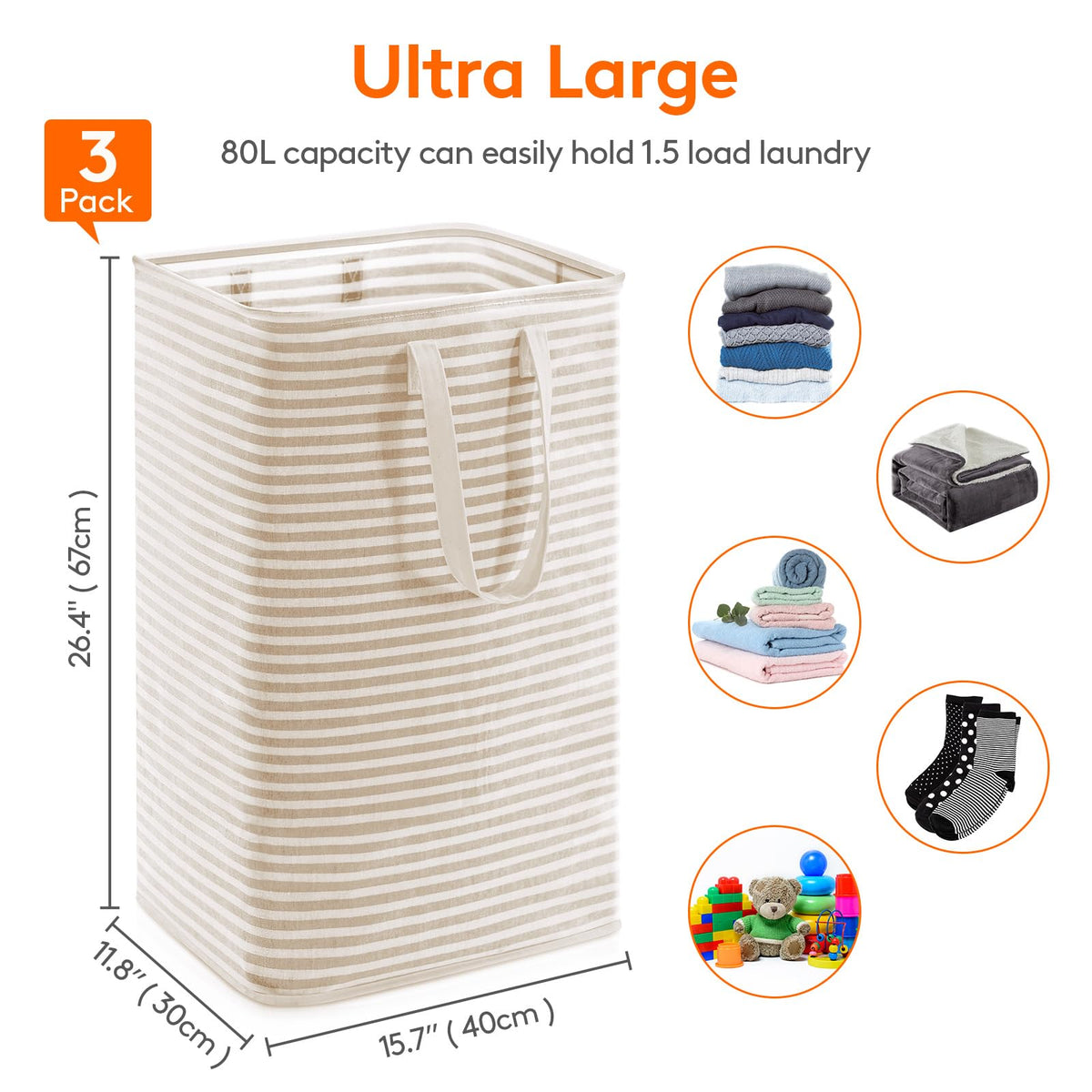 Lifewit basket demonstrating reinforced handles for comfortable carrying