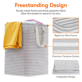 Lifewit laundry basket with reinforced handles for effortless carrying.
