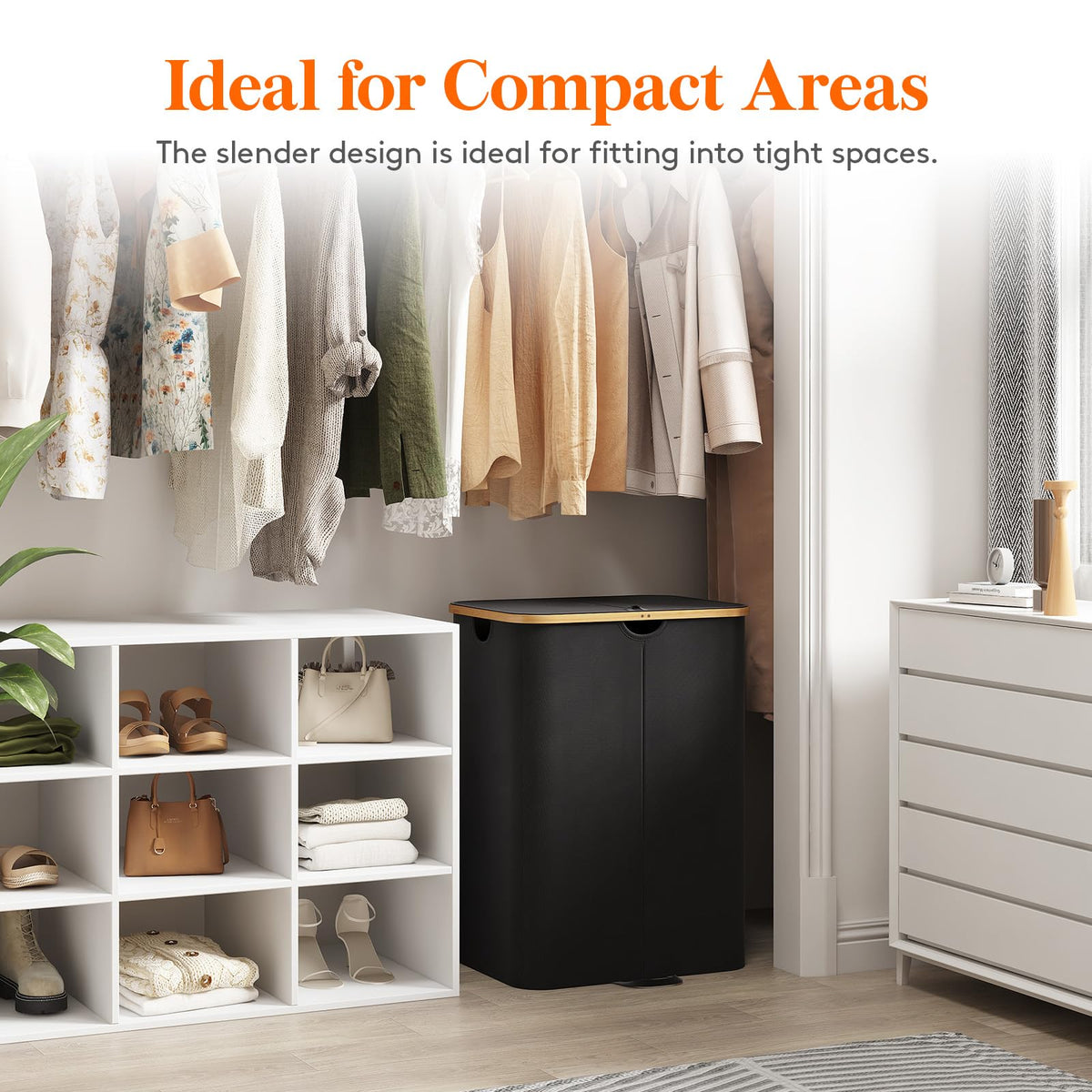 Lifewit laundry hamper shown in bathroom or dorm setup for versatile placement.