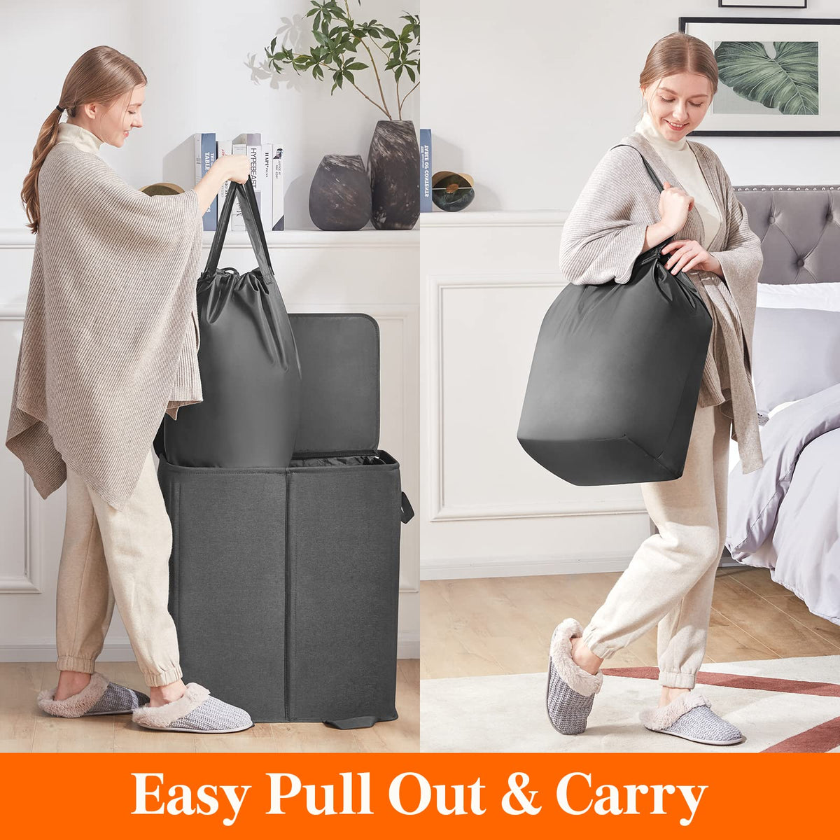 Lifewit collapsible laundry hamper set up for quick use.