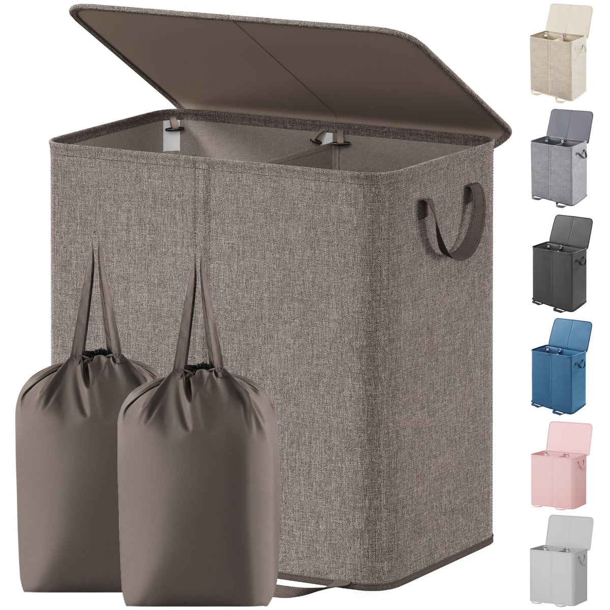 Lifewit laundry hamper with lid keeps clothes discreet and bedroom tidy.