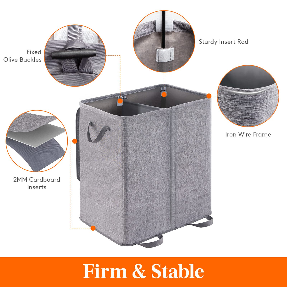 Lifewit laundry hamper with removable bags for easy transport and washing.