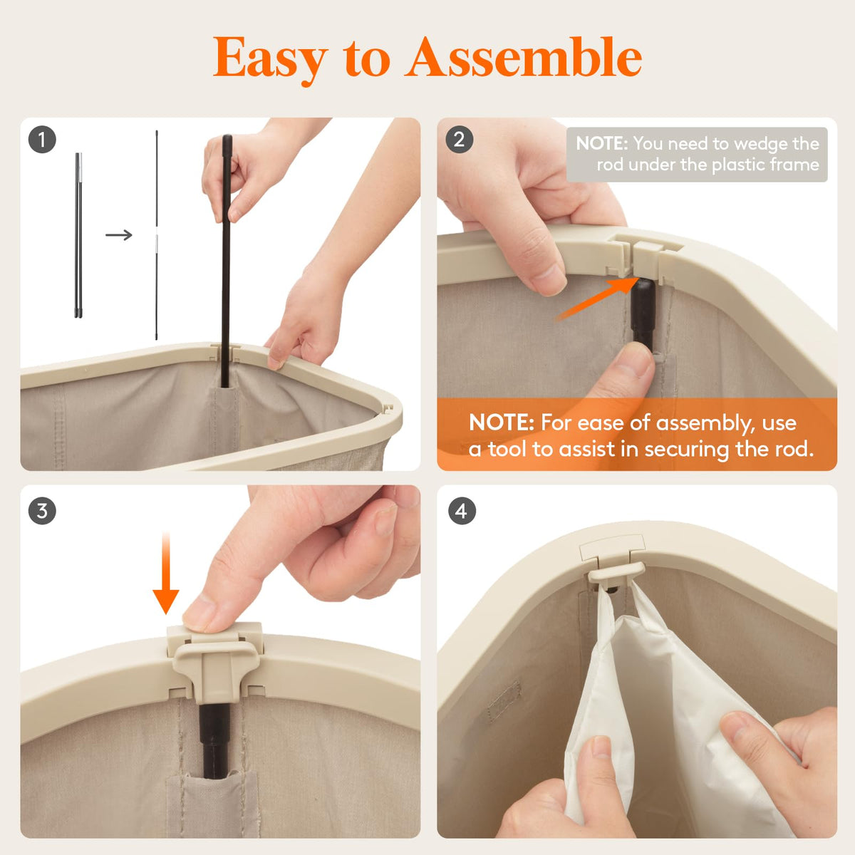 Lifewit laundry hamper with removable inner bag for easy trips to the laundry.