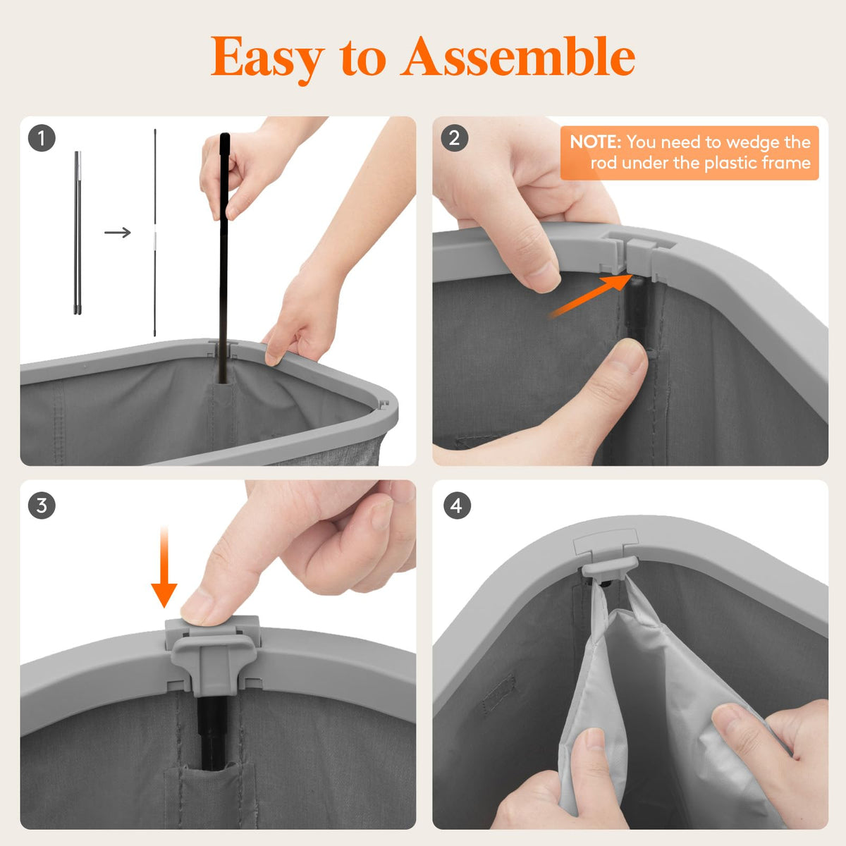 Lifewit laundry hamper with removable inner bag for easy transport to the laundry.
