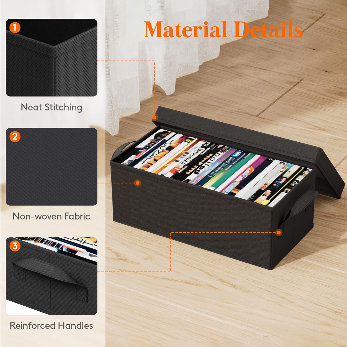 Lifewit DVD storage box lid keeps discs protected and dust-free.