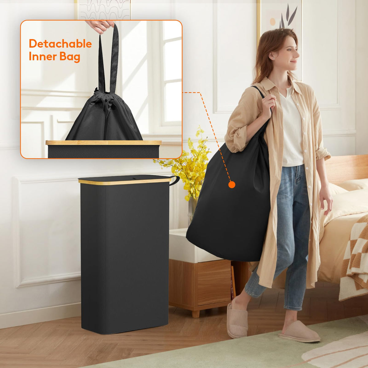 Lifewit lid helping to contain odors in the hamper