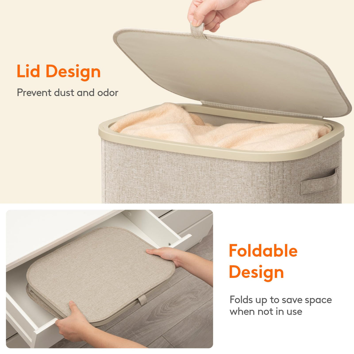 Lid design helps contain odors during storage.