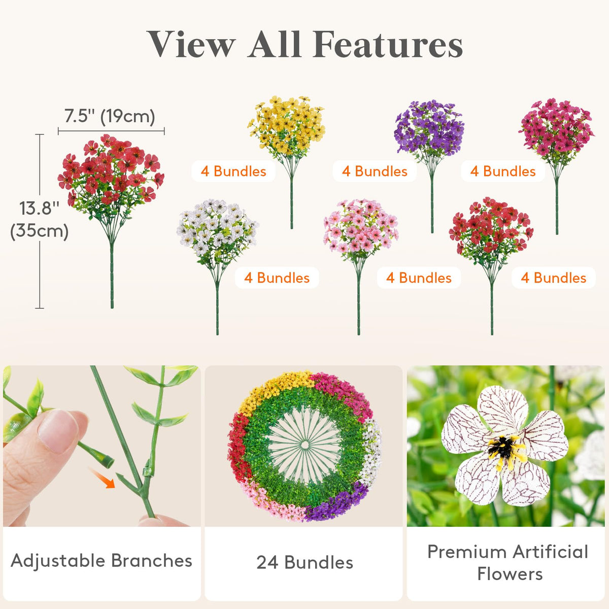 Lifewit mixed color daisies enable versatile seasonal decor.