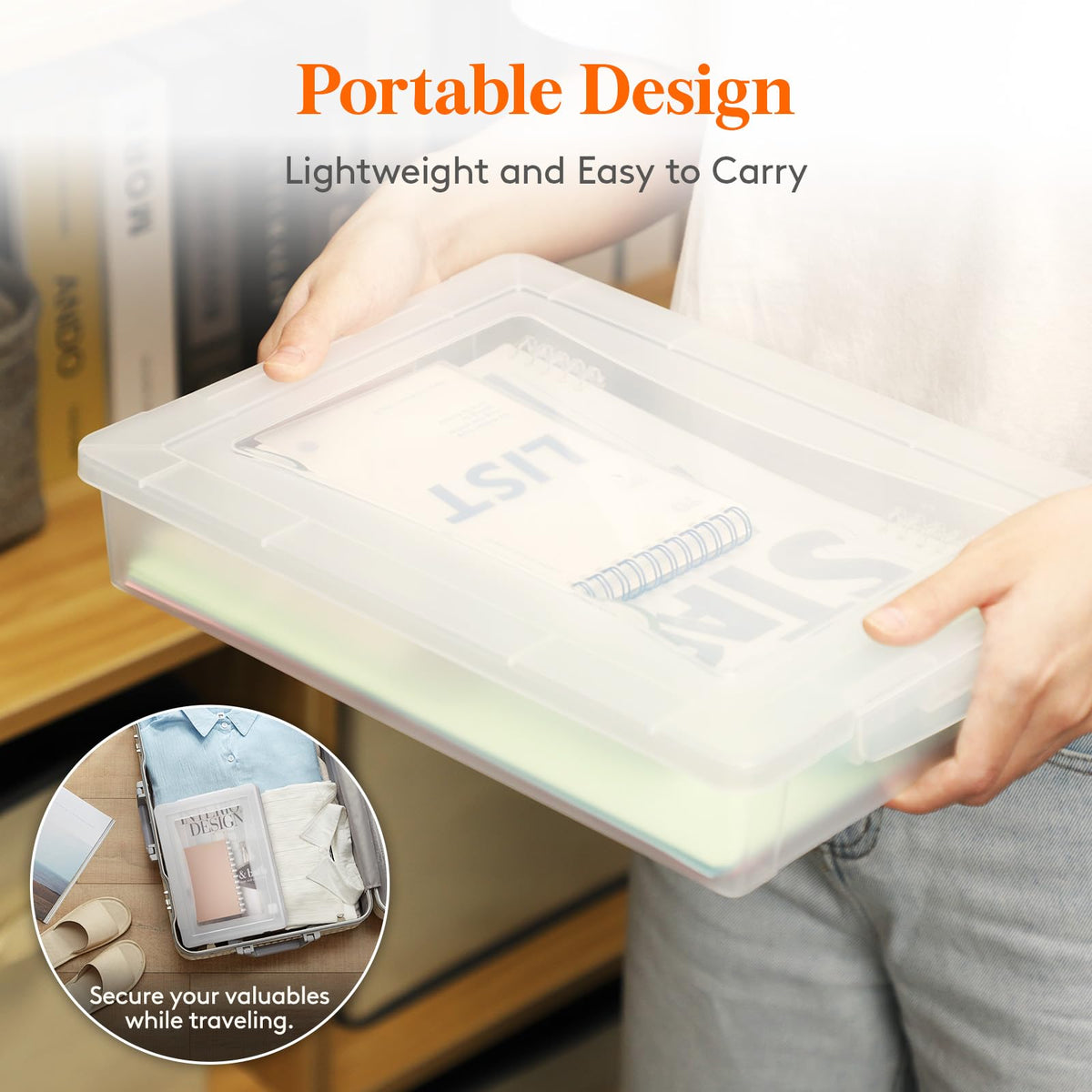 Lifewit multi-purpose storage box suitable for documents, crafts, and school supplies.