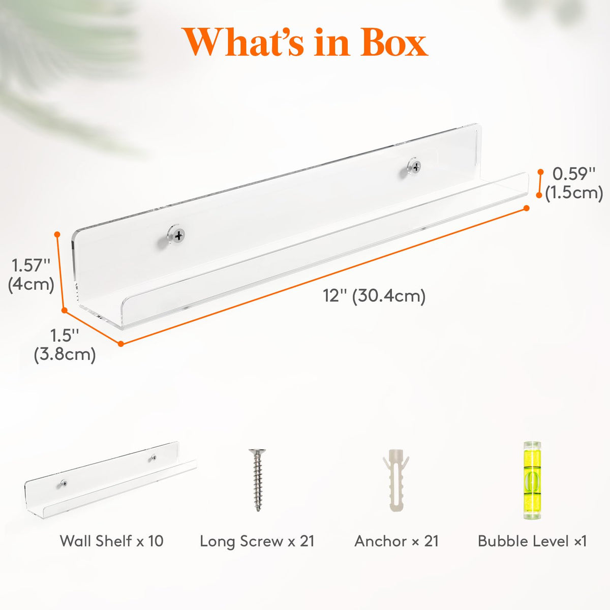Lifewit living room display shelf with transparent mounting