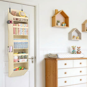 Lifewit bathroom-organization behind door stores toiletries neatly.