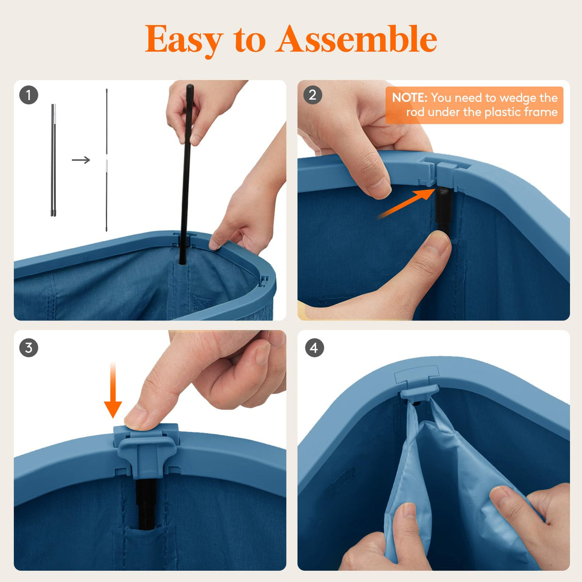 Lifewit plastic frame and support rods provide stable structure.
