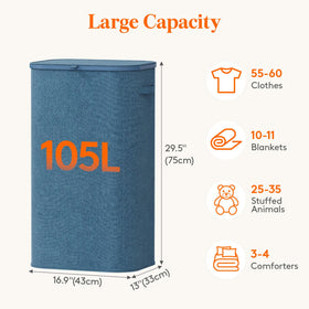 Lifewit removable inner bag for easy laundry transfer.
