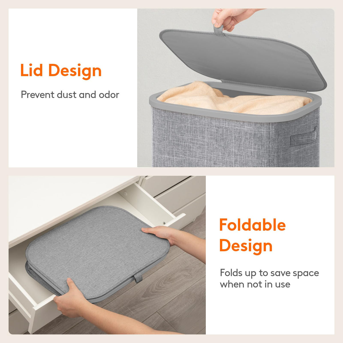 Lifewit removable inner bag enables quick laundry trips and transfer.