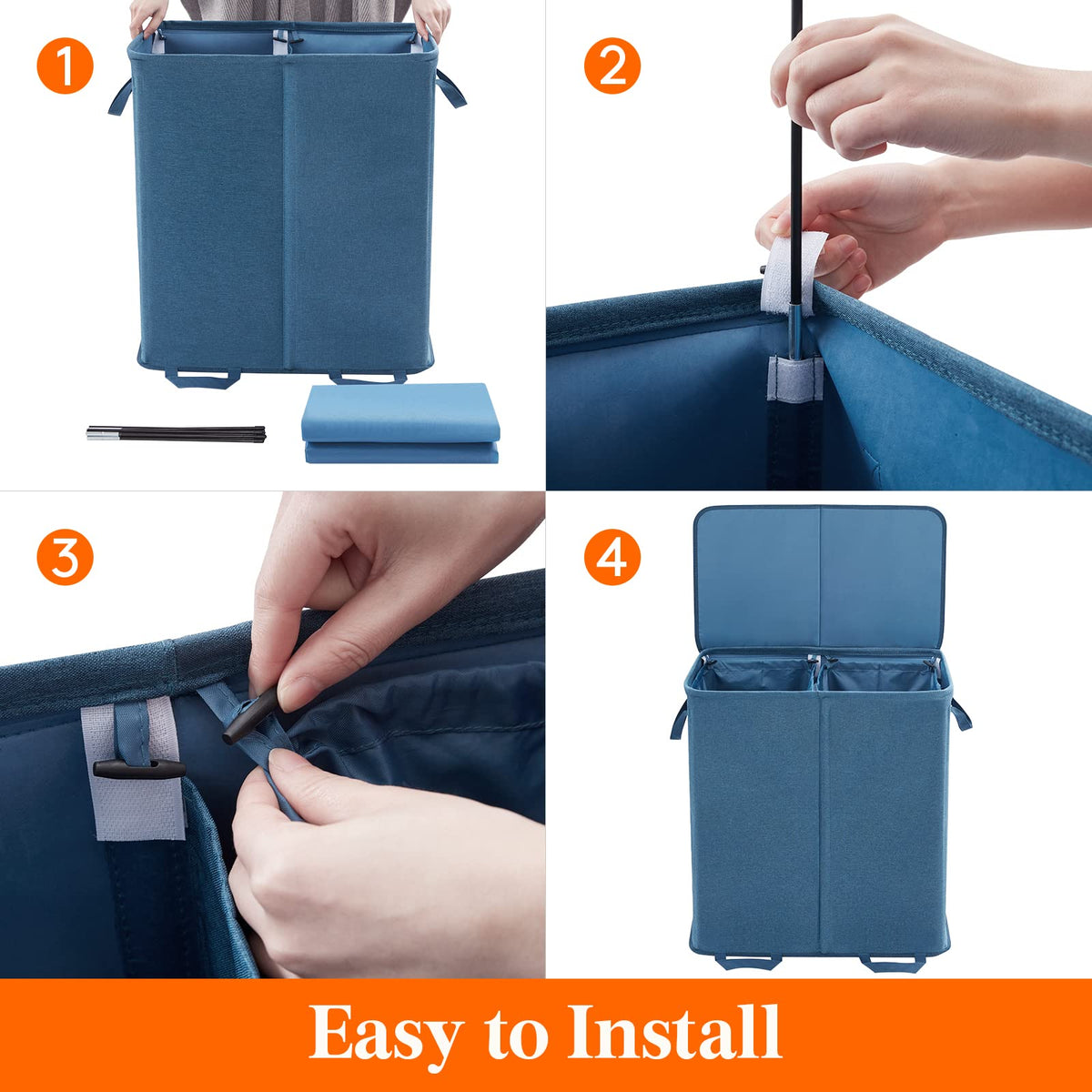 Lifewit removable laundry bags simplify transporting laundry to the washer.