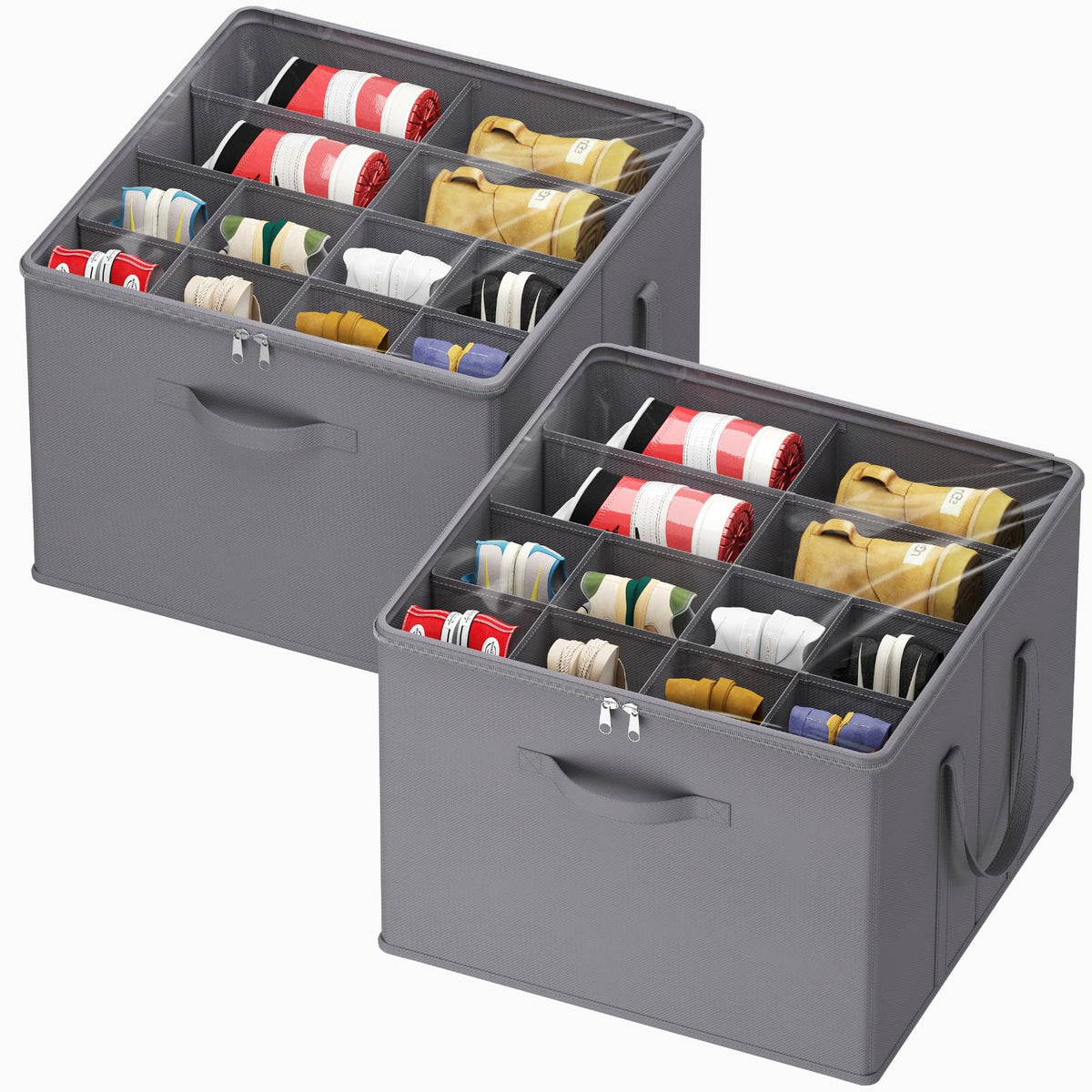 Lifewit shoe storage organizer in gray with foldable design for compact closet storage.