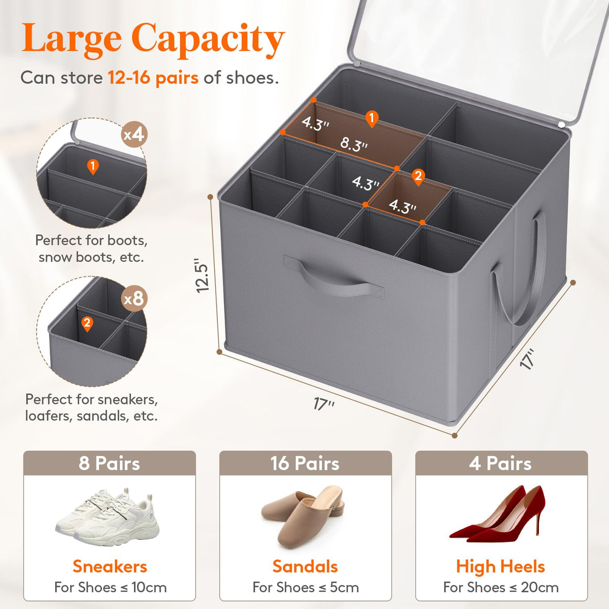 Lifewit transparent dust cover protects shoes while keeping items visible.