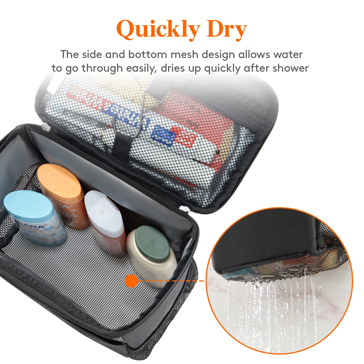 Lifewit quick-dry mesh promotes ventilation to prevent soggy contents