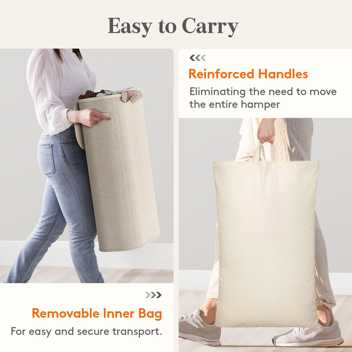 Lifewit basket in a dorm room keeps laundry organized