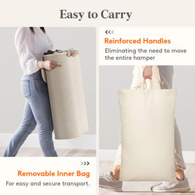 Lifewit basket in a dorm room keeps laundry organized