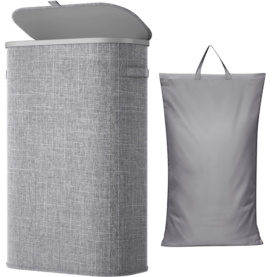 Lifewit slim laundry basket with lid for odor containment and easy transport.
