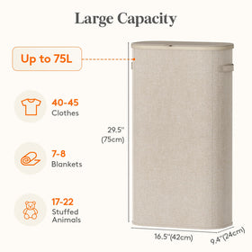Lifewit narrow-profile basket fits tight closets while holding a full load