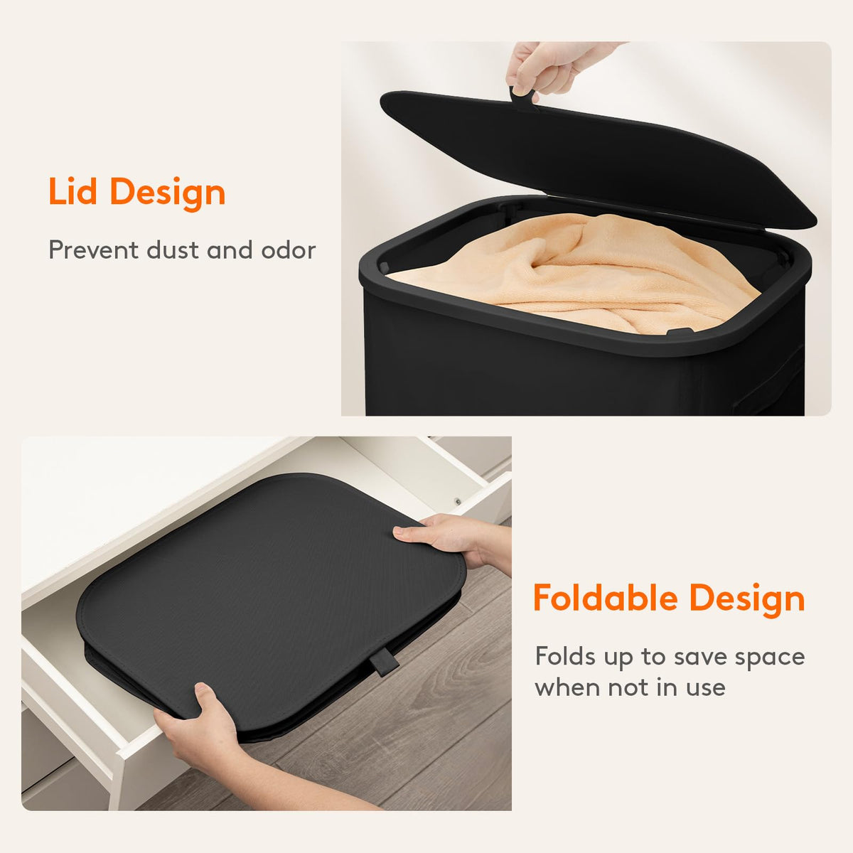 Lifewit slim basket ideal for dorm rooms, apartments, and small laundry corners.