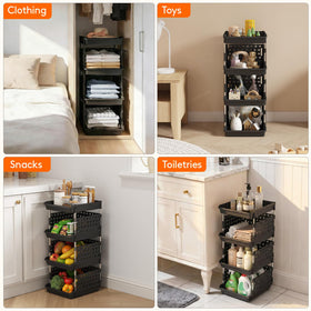 Lifewit stackable baskets side view maximizing vertical storage