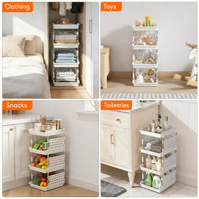 Lifewit stackable bins in vertical storage save space