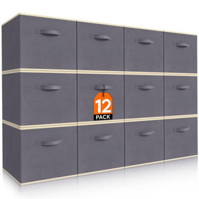 Lifewit gray foldable storage cubes 12-pack for closet organization
