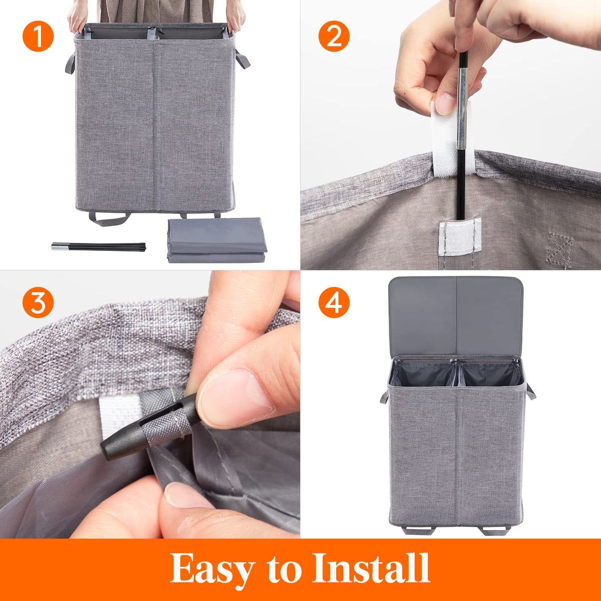 Lifewit two-compartments hamper separates lights and darks efficiently.