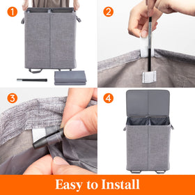 Lifewit two-compartments hamper separates lights and darks efficiently.