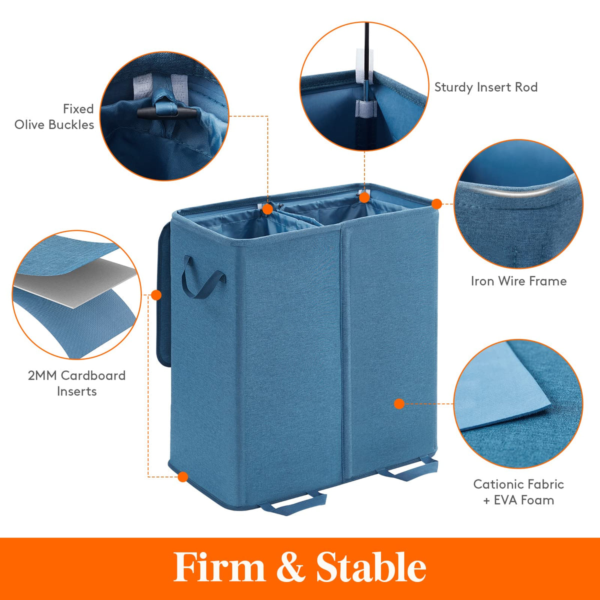 Lifewit two-compartments laundry hamper separates darks and lights with ease.