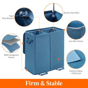 Lifewit two-compartments laundry hamper separates darks and lights with ease.