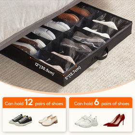 Lifewit under-bed shoe storage clear window for dust-free access