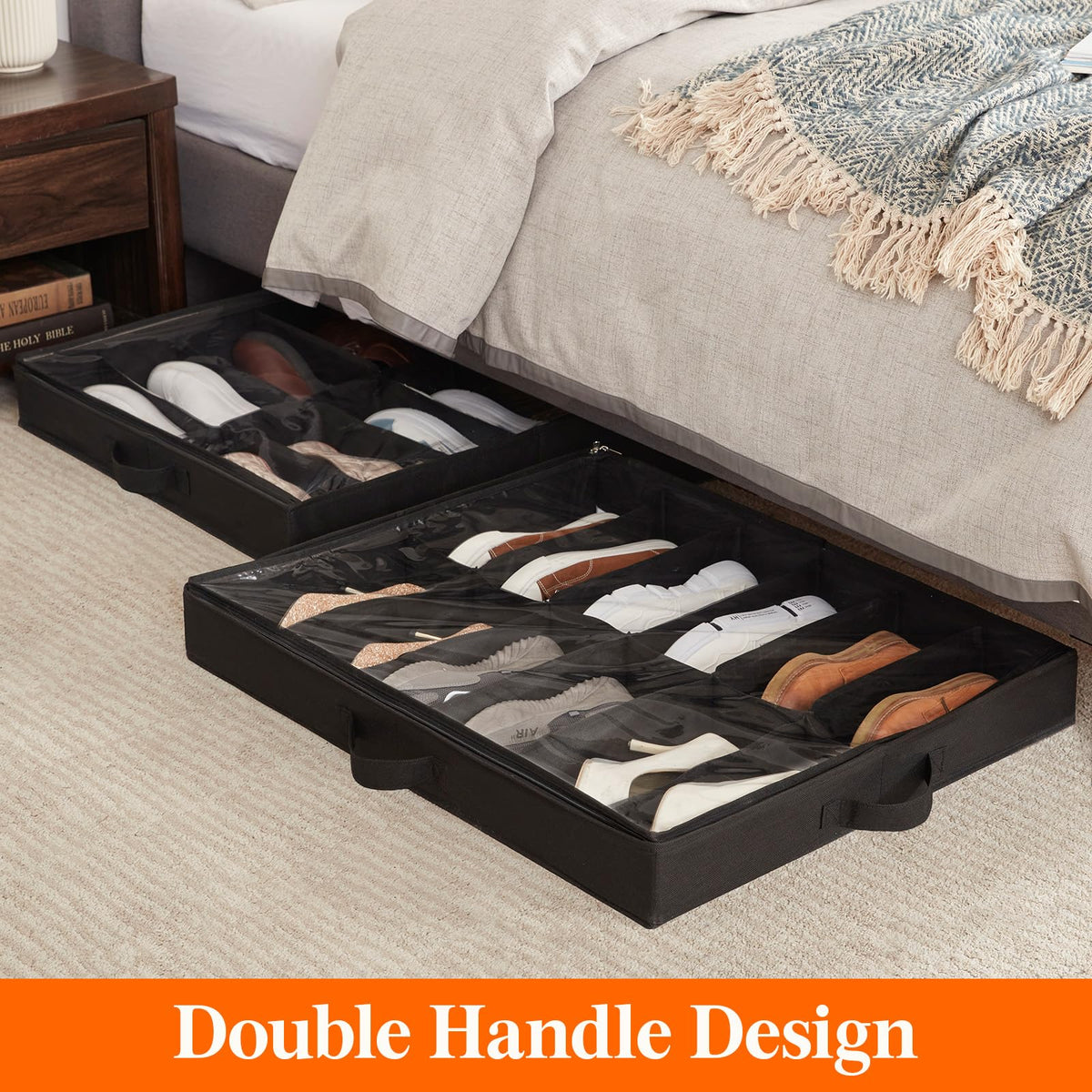 Lifewit four-point-three-inch profile under-bed design fits slim spaces