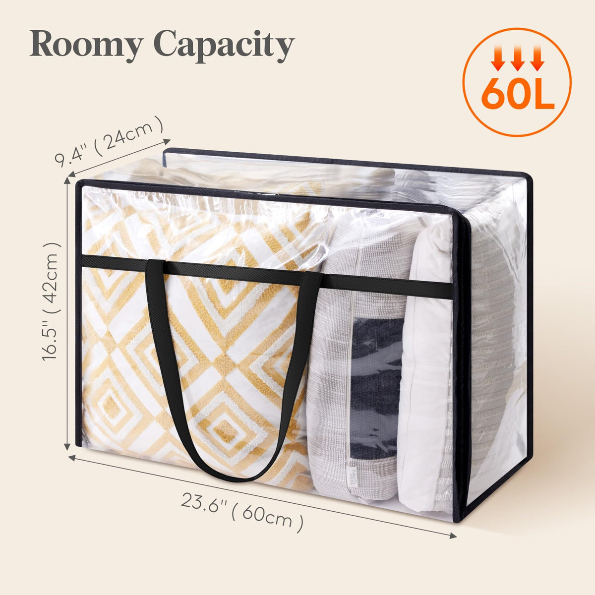 Lifewit under-bed storage bags keep bulky items organized without hindering floor space.